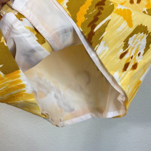 Calvin Klein Yellow Floral Linen Blend Pencil Skirt - Picture 6 of 8